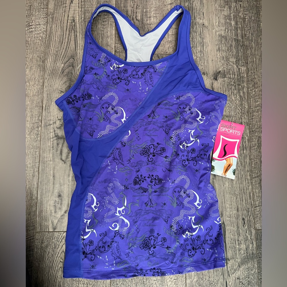 Skirt Sports Purple and Blue Athletic Top